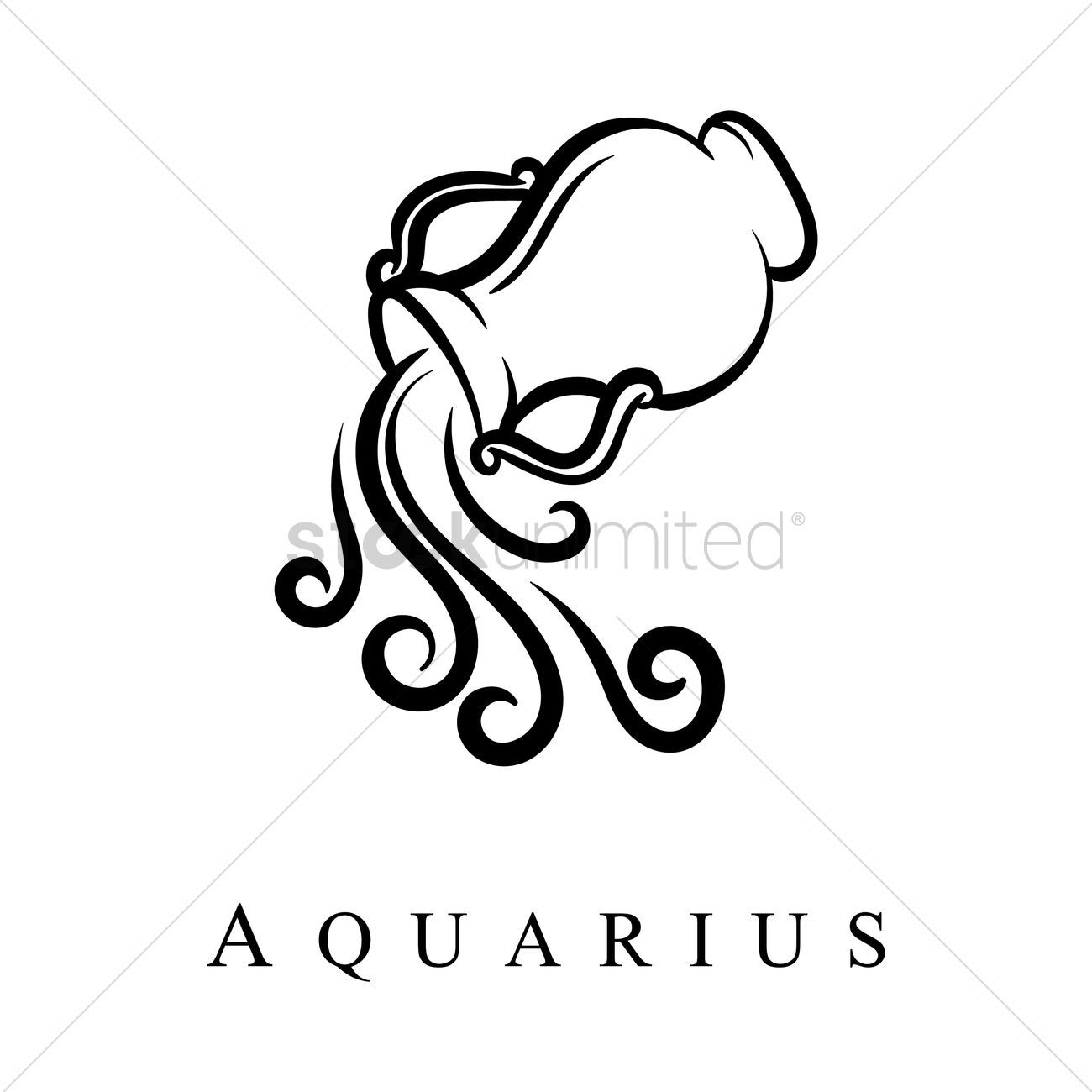 1300x1300 Aquarius Vector Image