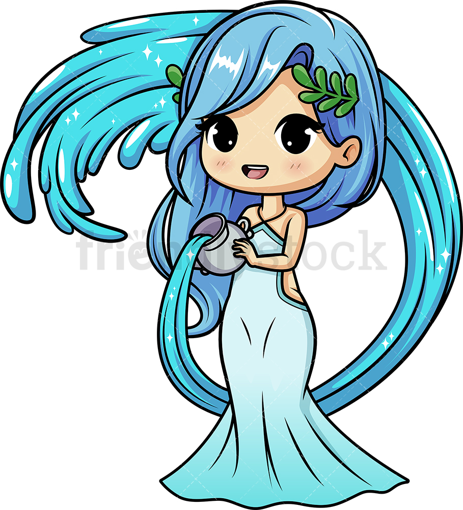 909x1000 Zodiac Aquarius Cartoon Vector Clipart