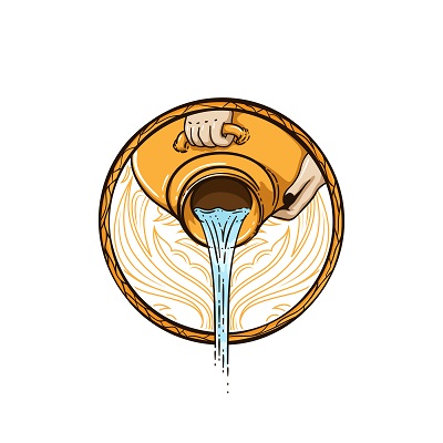 400x400 Zodiac Sign Aquarius Vector Illustration Custom T Shirts Tshirt