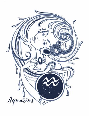 373x490 Zodiac Sign Aquarius A Beautiful Girl Horoscope Astrology