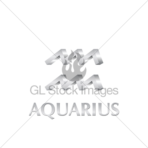 500x500 Aquarius Sign Gl Stock Images