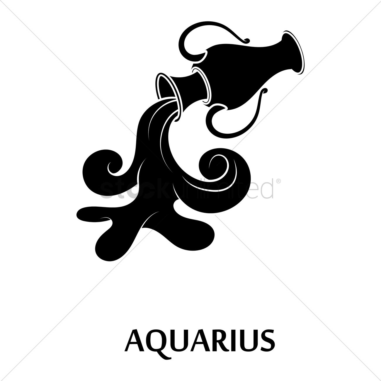 1300x1300 Aquarius Vector Image