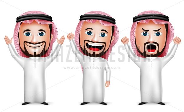 Arab Saudi Man Vector Character Raising Hands 623x380 Arab Saudi Man Vector Character Raising Hands