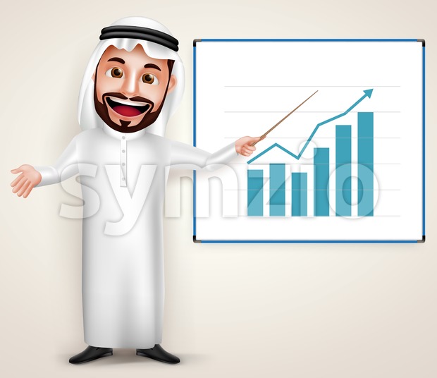 Professional Saudi Arab Man Vector Character With Chart Vector 620x536 Professional Saudi Arab Man Vector Character With Chart Vector
