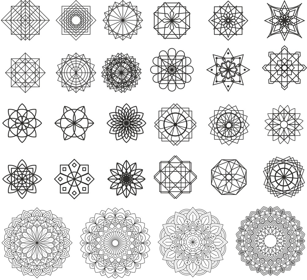 1000x912 Arabesco Vector Set