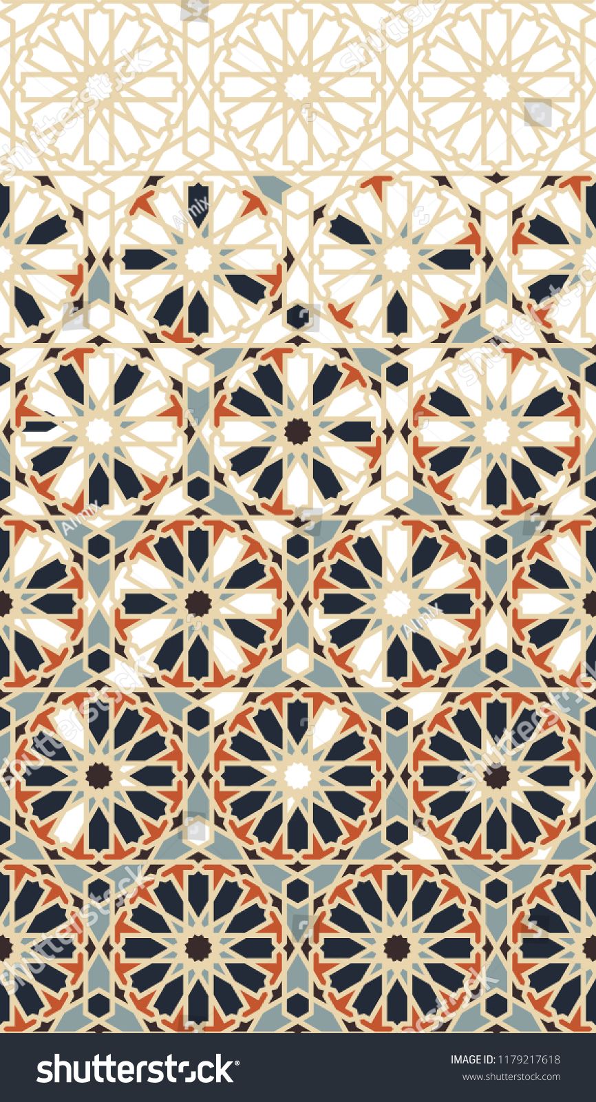 866x1600 Tile Repeating Vector Border Geometric Halftone Pattern