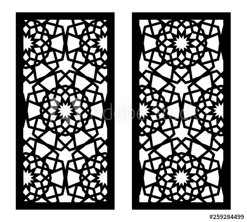 Laser Cutting Arabesque Vector Panel Template Set For Interior 500x450 Laser Cutting Arabesque Vector Panel Template Set For Interior