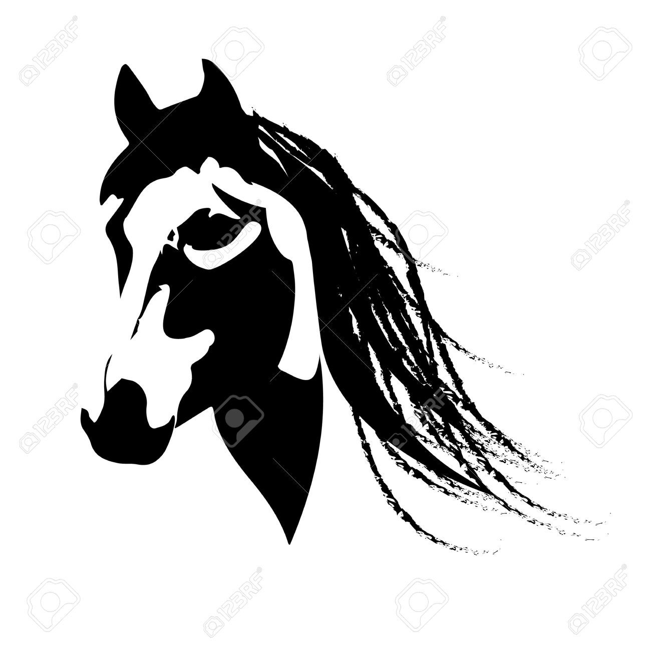 1300x1300 Stock Vector Horse Stencils Beautiful Arabian Horses, Horse