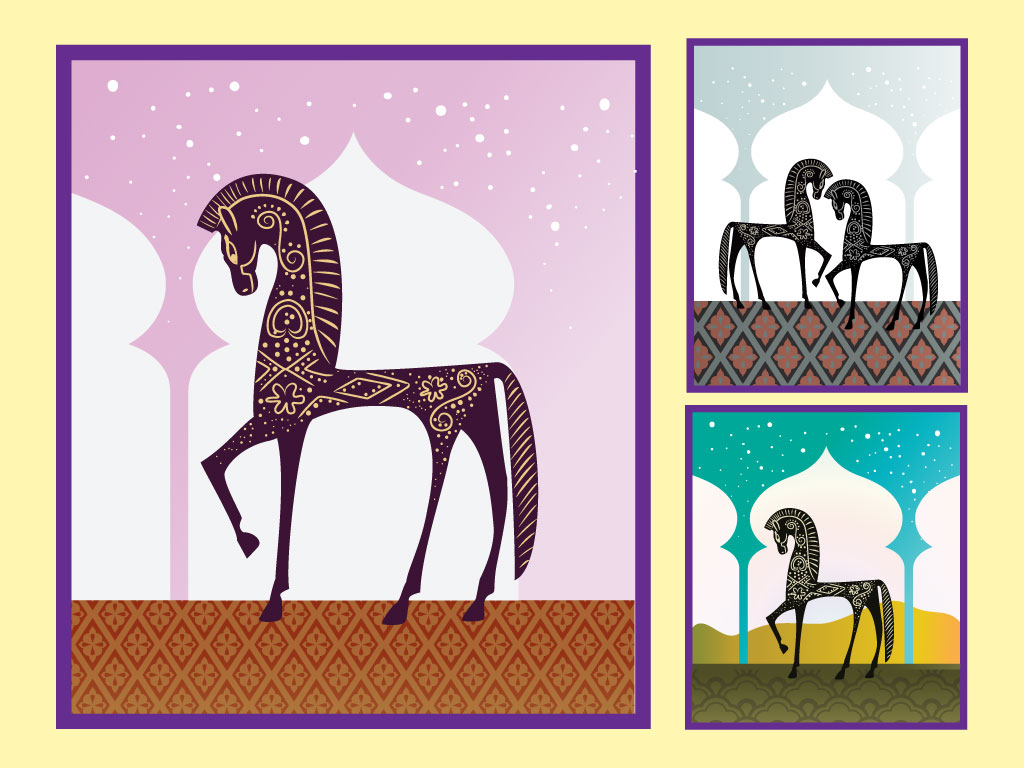 1024x768 Arabian Horse Vectors