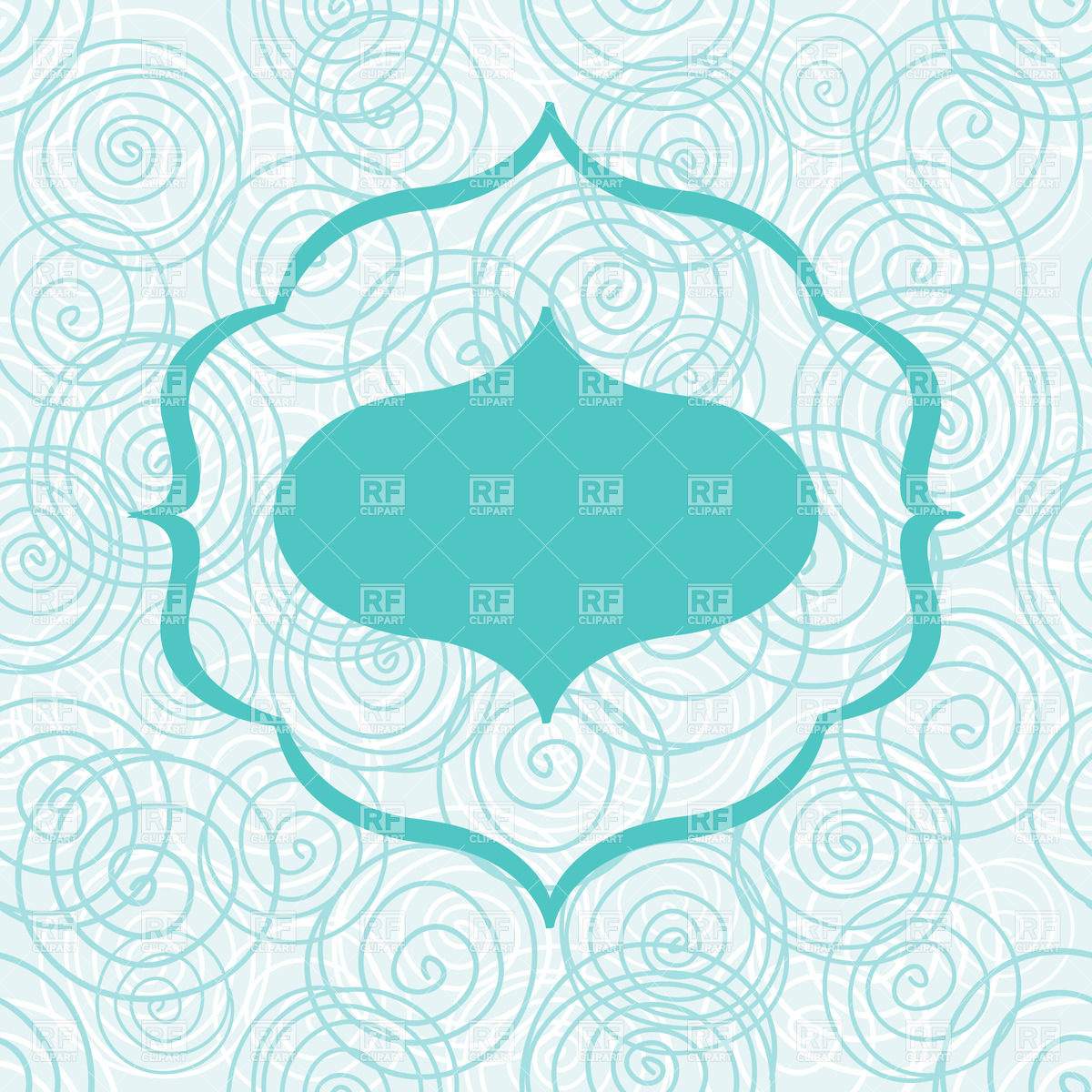 1200x1200 Blue Arabic Style Frame On Seamless Background Vector Image