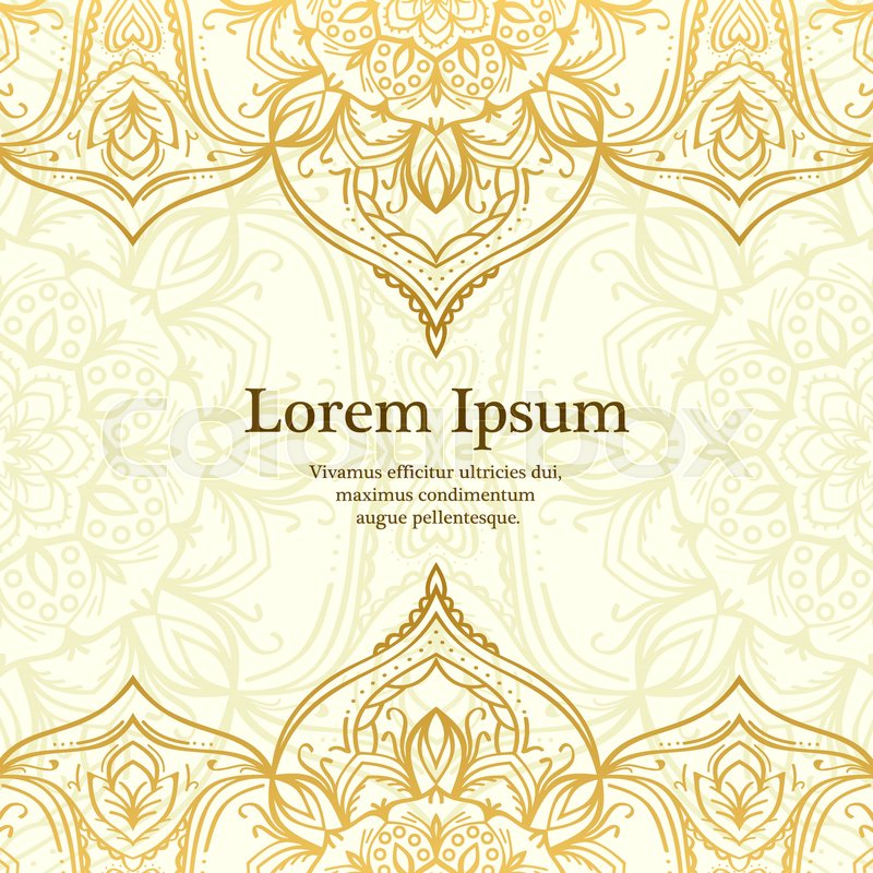 800x800 Golden Background With Classic Arabic Stock Vector Colourbox