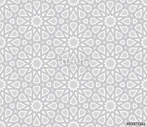 500x433 Islamic Star Pattern, Light Grey Background, Vector Illustration