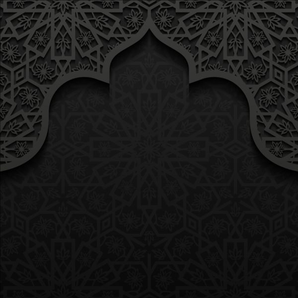 600x600 Islamic Mosque With Black Background Vector Ramadan Eid