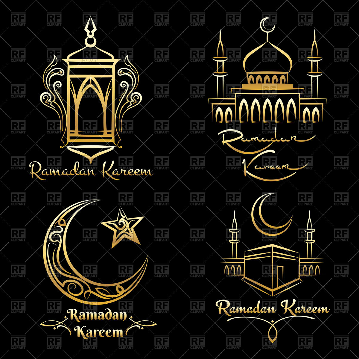 1200x1200 Ramadan Kareem Icons Set