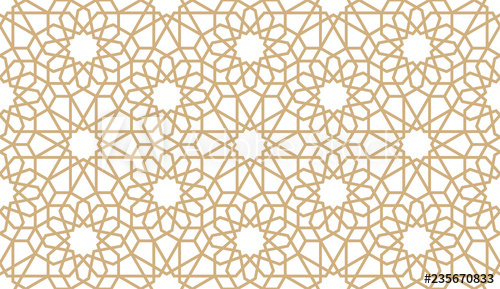 500x289 Seamless Gold Oriental Pattern Islamic Horizontal Background
