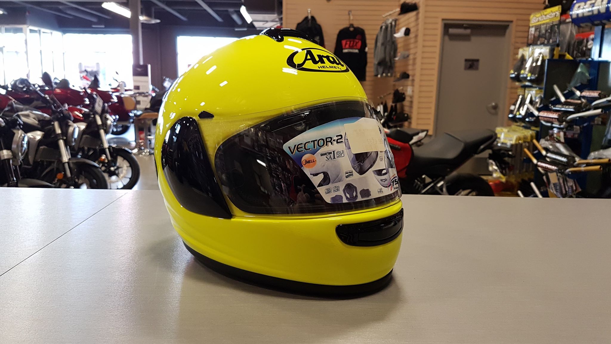 2048x1152 Arai Vector Helmet Fluorescent Yellow Pro Am Motorsports