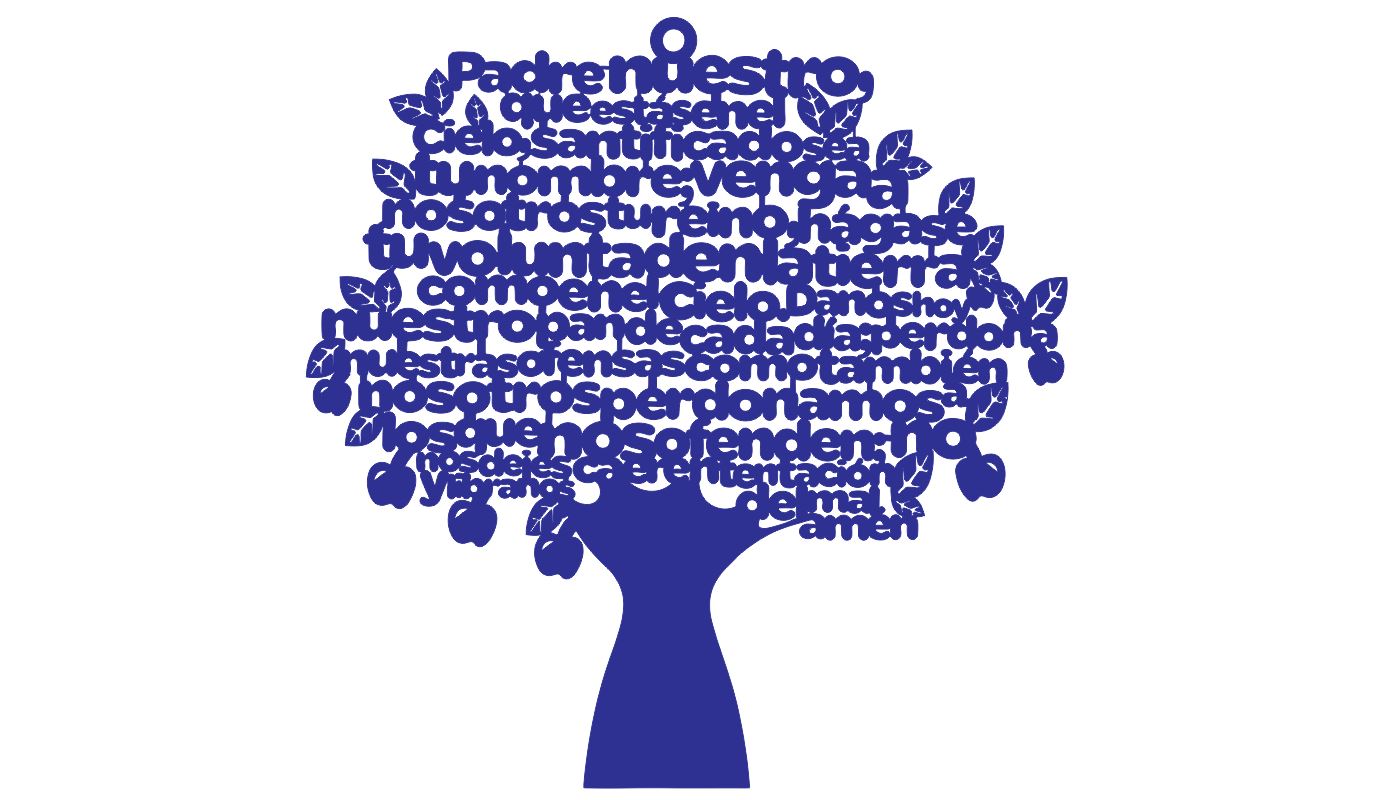 1375x800 Vector De Arbol Con La Del Padre Nuestro En Dxf