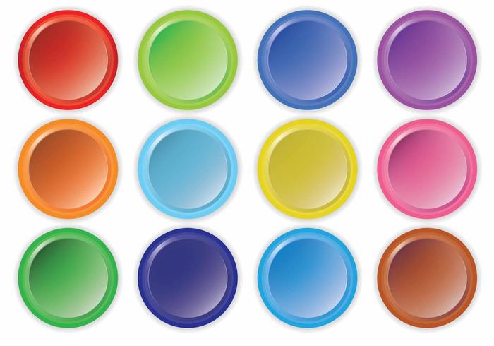 700x490 Bright Arcade Button Vector Set Stock Images