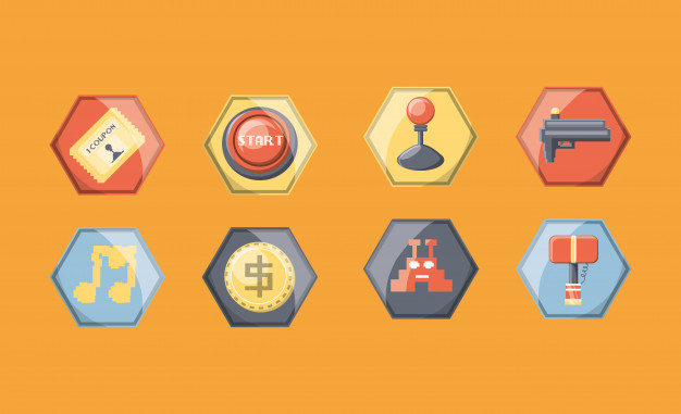 626x381 Icon Set Of Arcade Machine Related Icons Vector Premium Download