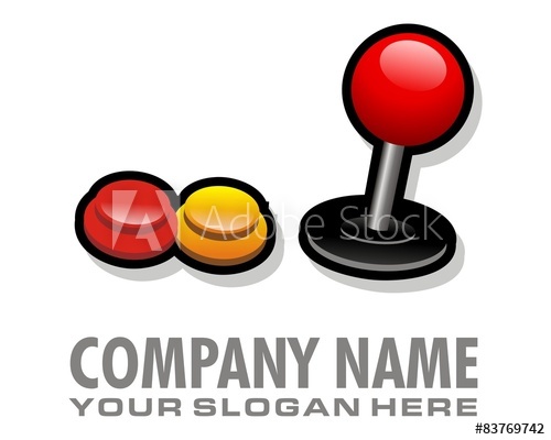 500x400 Arcade Game Button Logo Image Vector