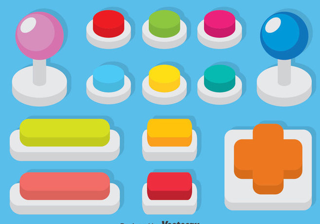 632x443 Arcade Button Set Vector Free Vector Download Cannypic