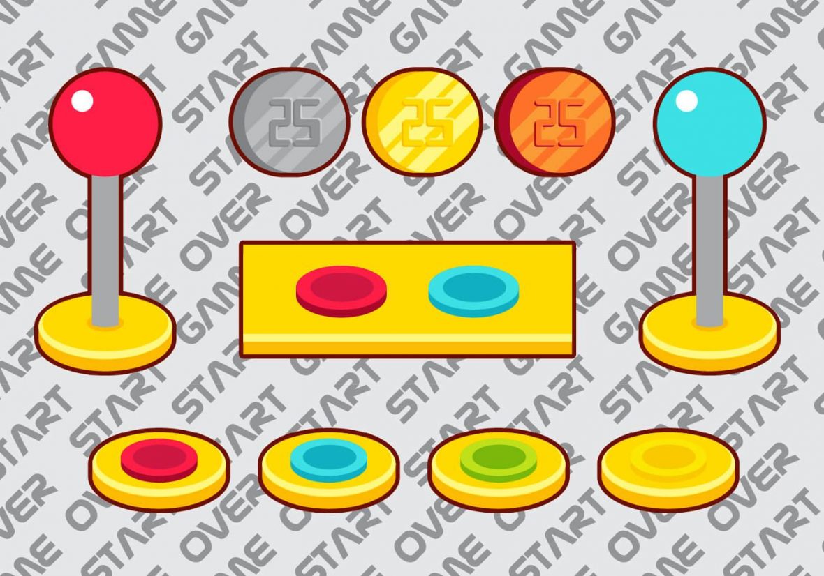 1180x826 Arcade Button Vector