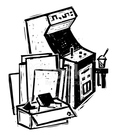 Retro Arcade Cabinet Stock Vector 377x440 Retro Arcade Cabinet Stock Vector