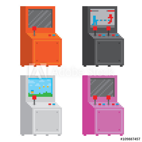 Pixel Art Style Arcade Game Cabinet Isolated Vector Illustration 500x500 Pixel Art Style Arcade Game Cabinet Isolated Vector Illustration