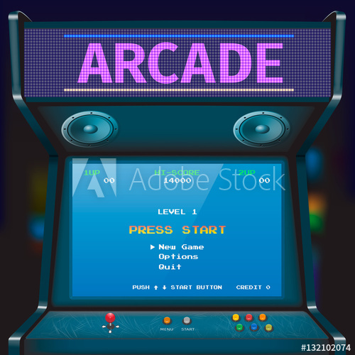 Retro Arcade Game Machine Vector Illustration 500x500 Retro Arcade Game Machine Vector Illustration
