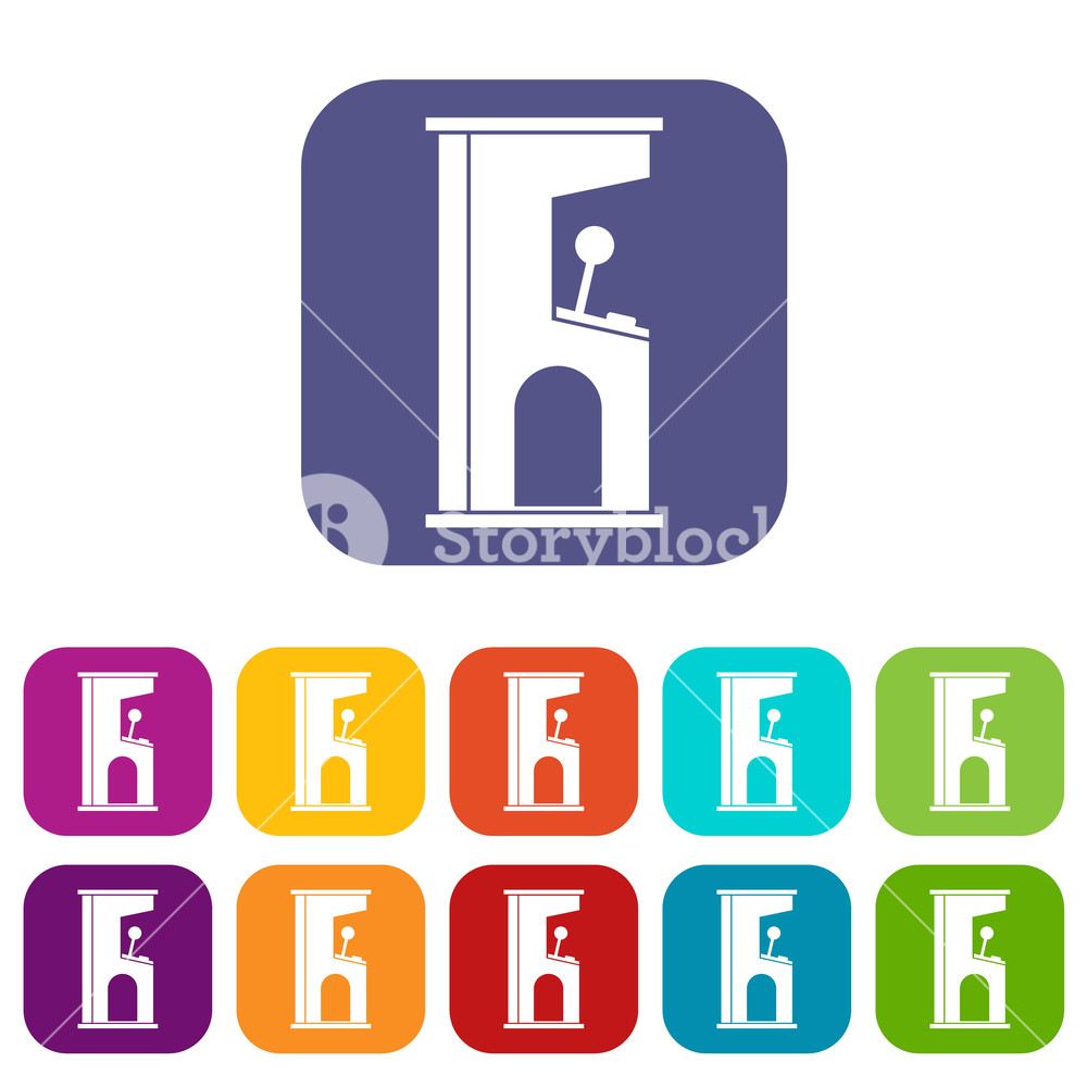Retro Style Arcade Game Machine Icons Set Vector Illustration 1000x1000 Retro Style Arcade Game Machine Icons Set Vector Illustration