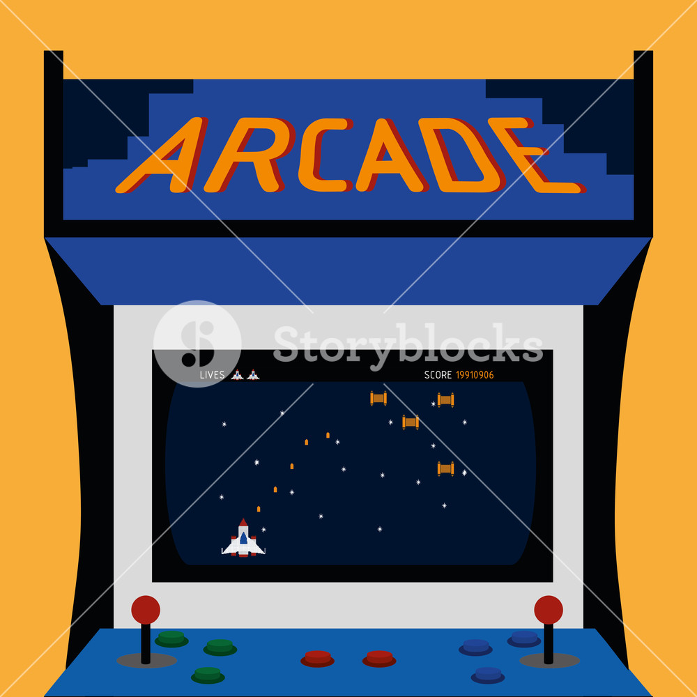 Arcade Machine Of Videogame And Play Theme Vector Illustration 1000x1000 Arcade Machine Of Videogame And Play Theme Vector Illustration