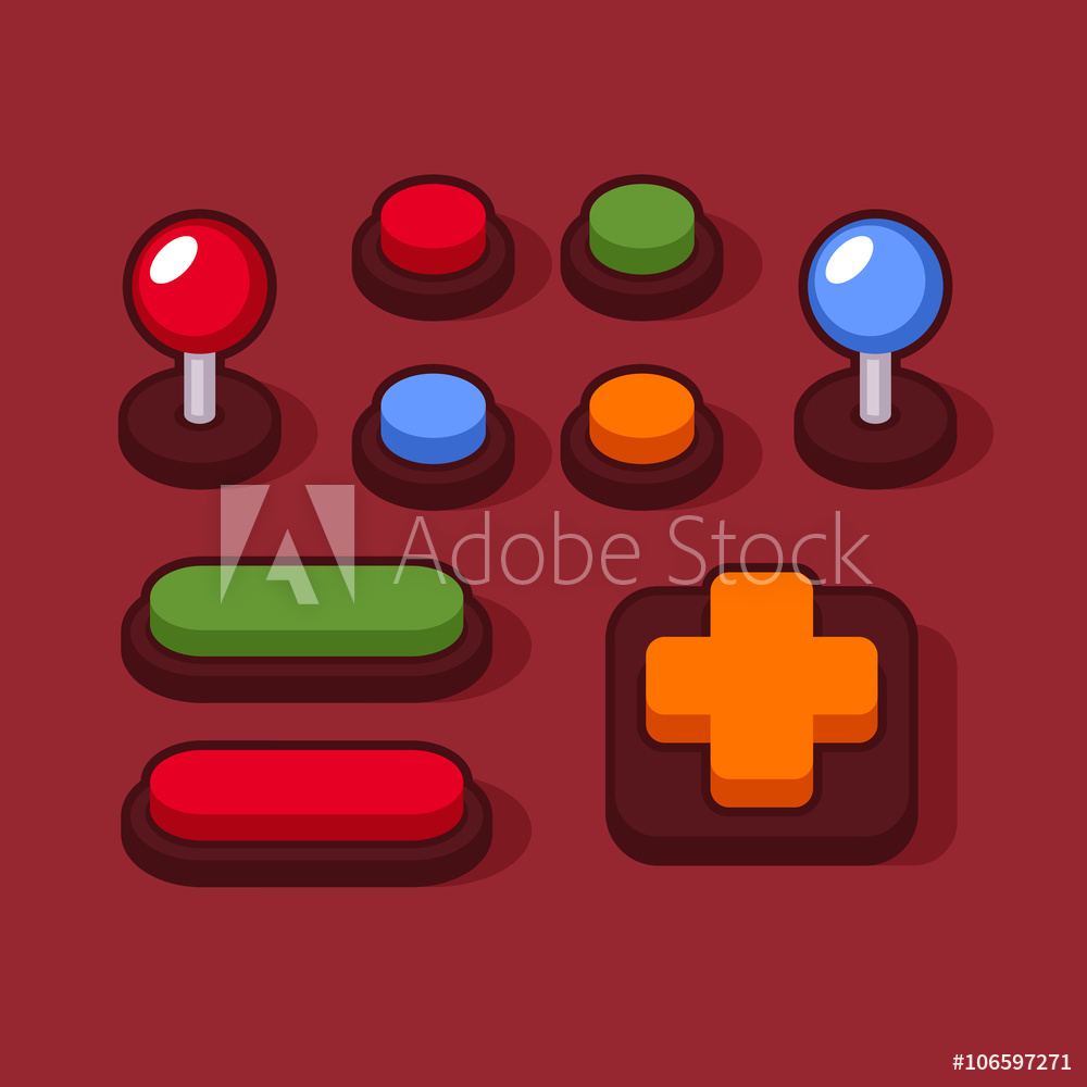 Photo Art Print Colorful Buttons And Joysticks Set For Arcade 1000x1000 Photo Art Print Colorful Buttons And Joysticks Set For Arcade