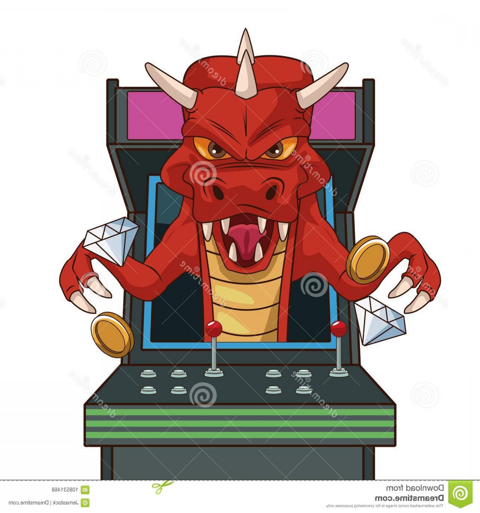 1560x1668 Dragon Videogame Character Cartoon Icon Vector Illustration