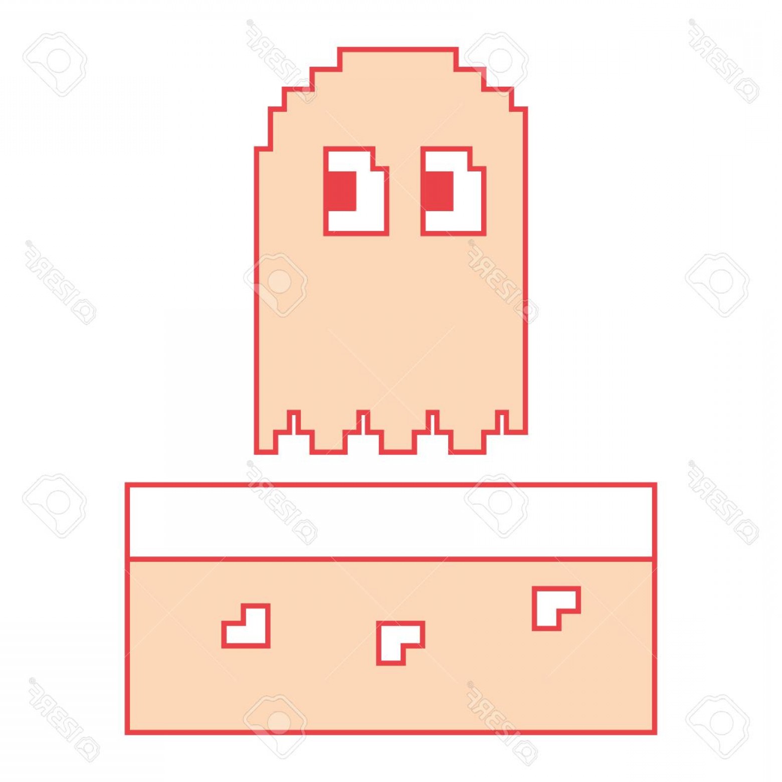 1560x1560 Photostock Vector Pixel Ghost Game Play Character Arcade Vector