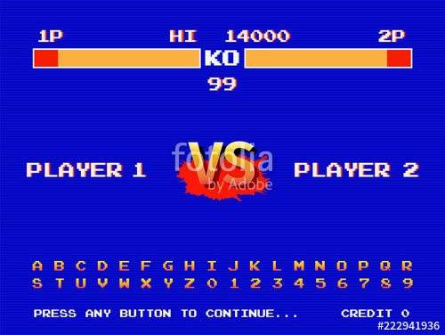 500x376 Screen Retro Game Arcade Machine Template Of Fighting Arcade