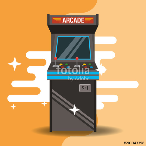 500x500 Video Game Classic Arcade Machine Vector Illustration Stock Image