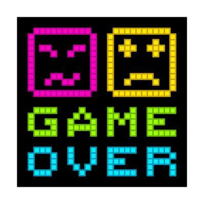 400x400 Bit Pixel Art Retro Arcade Game Over Message Vector Art