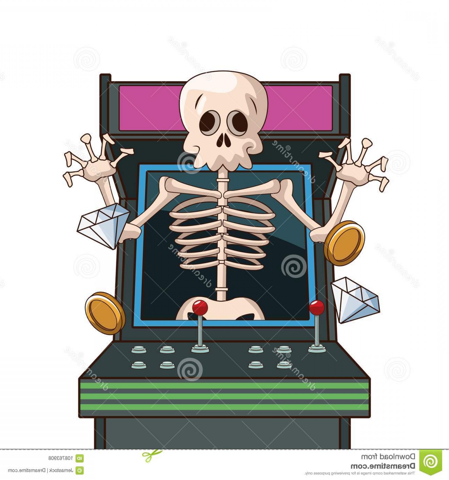 1560x1668 Skull Videogame Character Cartoon Arcade Skull Videogame Character