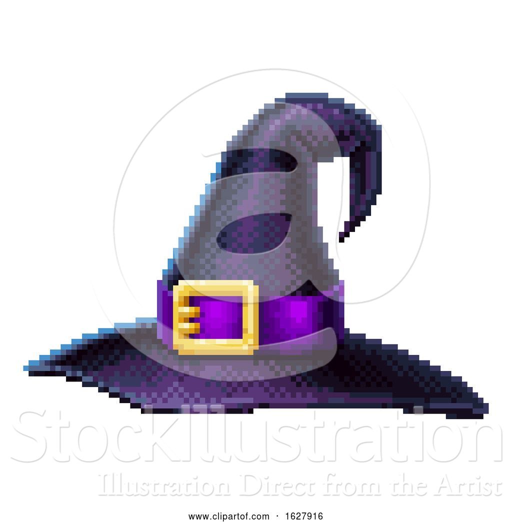 1024x1044 Vector Illustration Of Witches Hat Bit Arcade Video Game Pixel