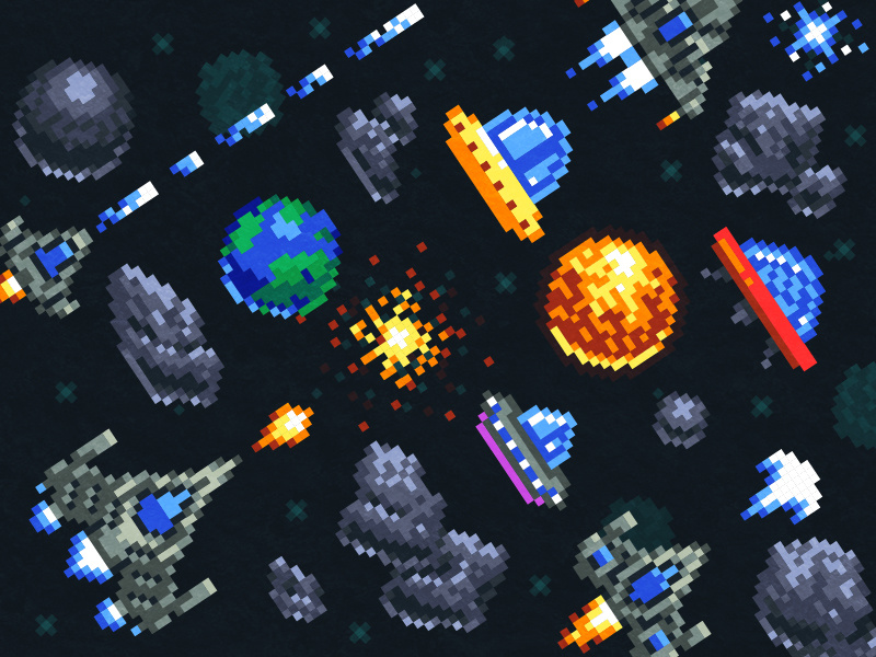 Space Arcade Pixel Art Illustration 800x600 Space Arcade Pixel Art Illustration
