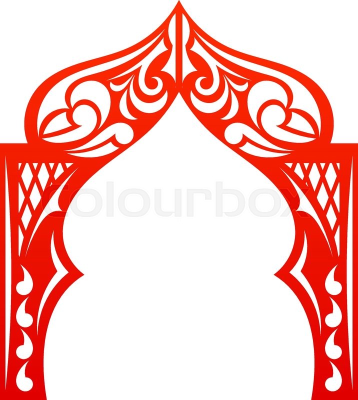 716x800 Red Indian Arch Isolated On White Stock Vector Colourbox