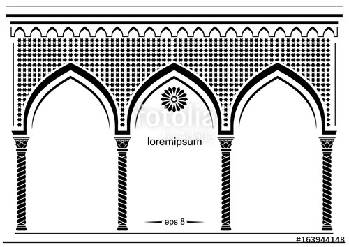 500x354 Silhouette Of The Arched Eastern Facade Stock Image And Royalty