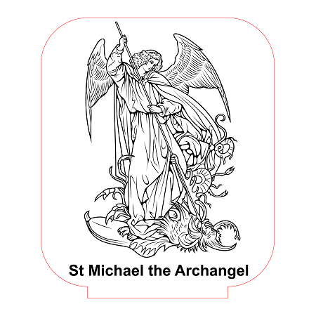 450x450 St Michael The Archangel Illusion Lamp Vector For Cnc