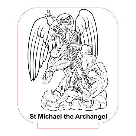 450x450 St Michael The Archangel Illusion Lamp Vector For Cnc