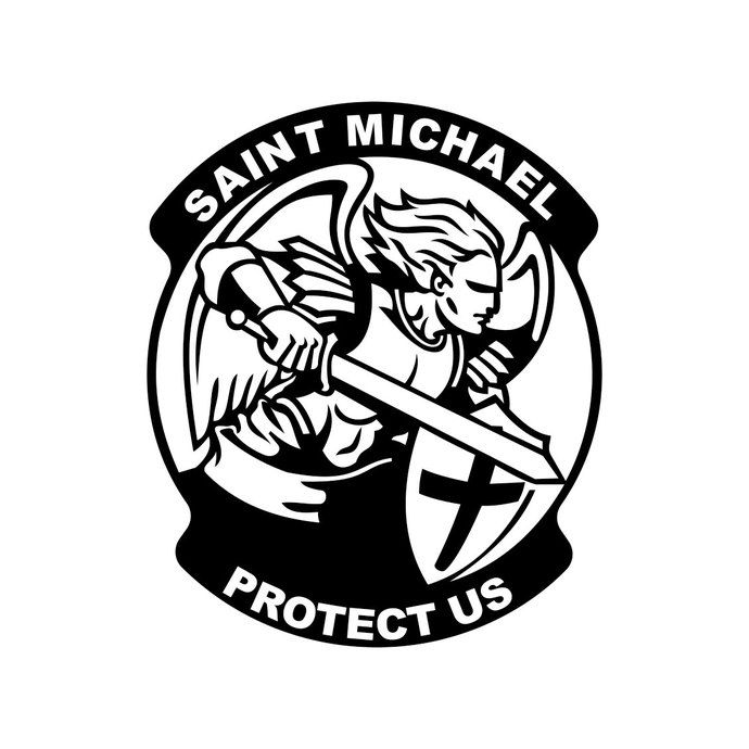 690x690 Thin Blue Line Saint Michael Police Officer Graphics Design