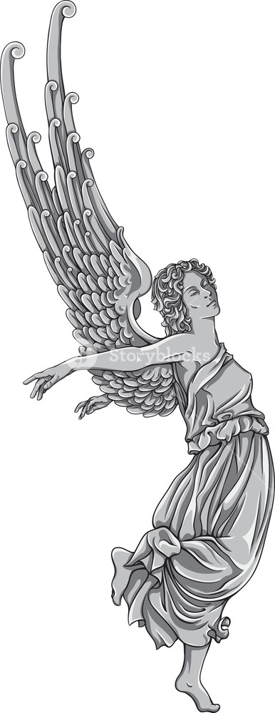 386x1000 Archangel Vector Element Royalty Free Stock Image