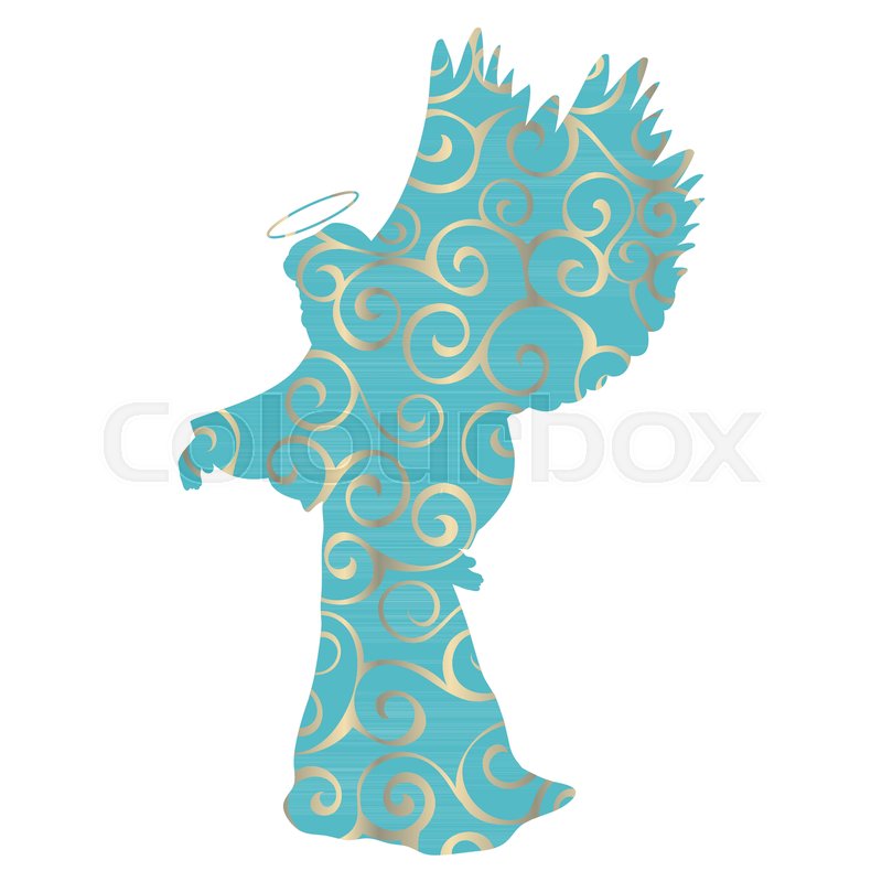 800x800 Archangel Pattern Silhouette Christmas Stock Vector Colourbox