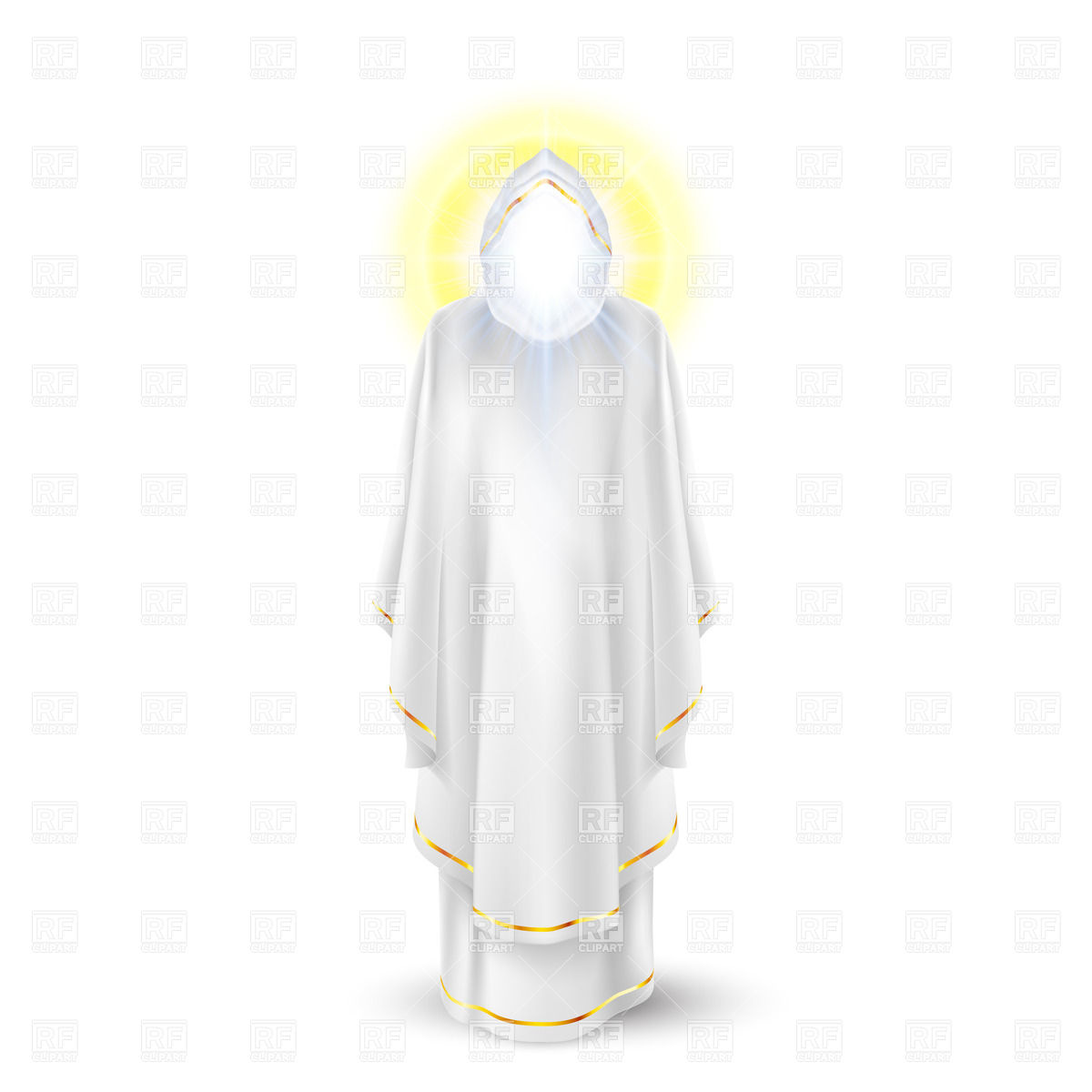 1200x1200 Gods Guardian Angel In White Dress Nimbus Under Head Vector Image