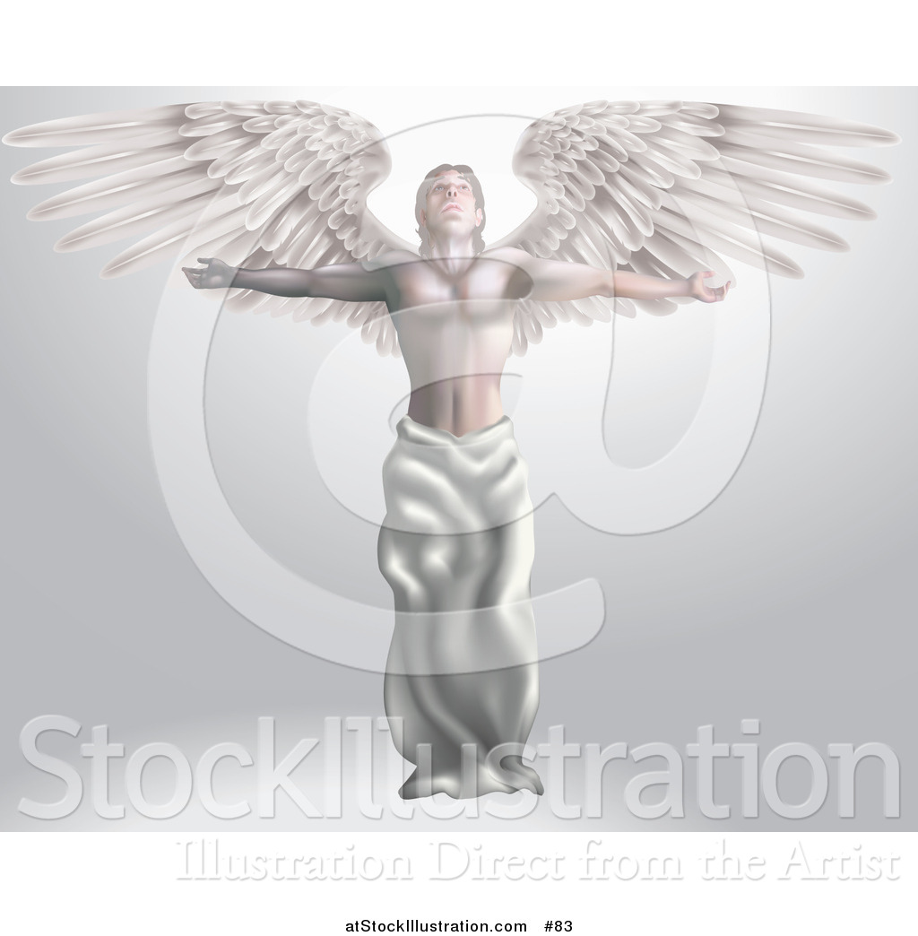 1024x1044 Vector Illustration Of A Majestic Male Guardian Archangel
