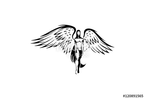 500x342 Long Hair Girl With Angel Wings Stock Image And Royalty Free